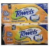 2- Super Premium Paper Towels 15 rolls each