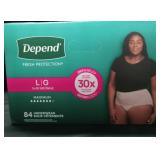84ct underwearDepends l/g 16-20size