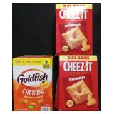66oz goldfish cheddar. 2 48oz cheez it original
