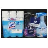 3pk 19oz lysol disinfecting spray. 2pk downy