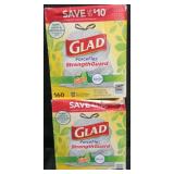 2 160ct glad force flex 13gal trash bags