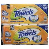2- Super Premium Paper Towels 15 rolls each