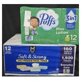 Puffs facial tissue 12 cube boxes. Soft and