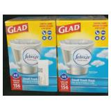 2 6pk glad febreze freshness small 4gal trash