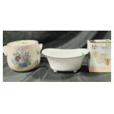 Flowered ceramic pot. Ceramic old fashioned