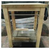 Butchers block table trolley