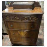 Art Deco Highboy Dresser with jewelry storage 32