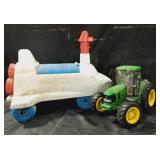 John deere tractor toy. Tomy toddler foot to