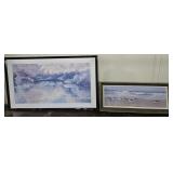 2 Long framed prints. Water scenes