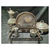 Vintage silver plated items platter,covered