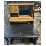 Vintage wooden farmhouse coffee table & desk,