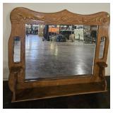Wall mirror w/ bottom shelf. Approximately 42x37'