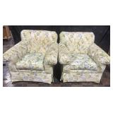 2- vintage floral arm chairs
