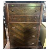 Art Deco Waterfall style highboy chest of drawers