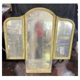 Vintage tri-fold mirror
