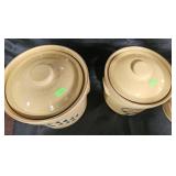 Pfaltzgraff canister set (4), butter dish w/ lid