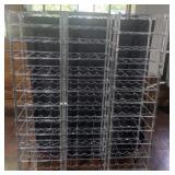 3-12 shelf metal tower wine racks, each: 18ï¿½ x