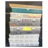 Tackle boxes with assorted soft plastics