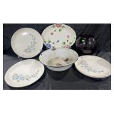 Decorated plated, vase & porcelain coated metal