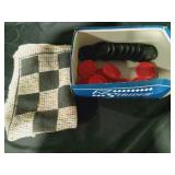 Large checkers playing gm rug playing g board