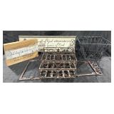 Group of wall art, cast metal containers & more