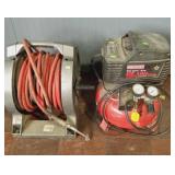 Airhose and reel. Craftsman 2hp 4 gal air