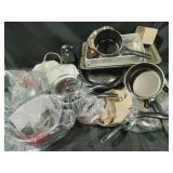 Assortment kitchen utensils and cookware and