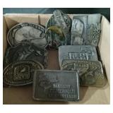 7 metal fishing belt buckles. Brickyard 400 belt