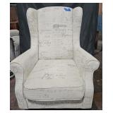 Evelyn Script high back arm chair
