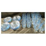 Glassware dining 10 bowls plates punch glasses