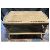 Vintage wooden two-tier coffee table with a lower