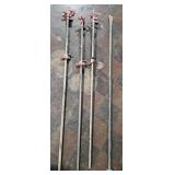 3 Pipe/Bar Clamps and long, steel wedge