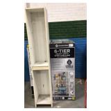 7 ROLLING STORAGE CARTS NEW IN BOX AND WHITE SHELF
