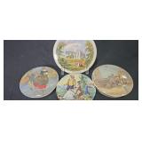 Four Antique Ceramic Pot Lids