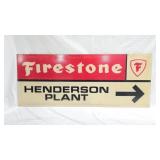 Lexan FIrestone 'Henderson Plant' Directional Sign