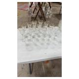 15 Stemmed Wine Glasses with Gold Striped Rims
