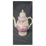 12' Purple Transferware Franklin Moral Pitcher