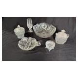 6 Piece Pressed Glass Ensemble