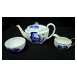 Spode Golf Tea Service ( Teapot, Cream, and Sugar)