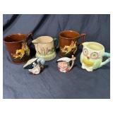 Royal Doulton And Staffordshire Mugs And Pitchers
