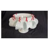 Milkl Glass Punch Bowl on Pedestal