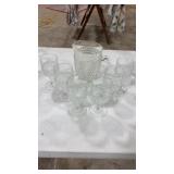 Fostoria Water Pitcher and 6 Tumblers