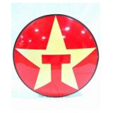 Round Texaco Lighted Lexan Sign in Metal Frame