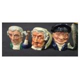 Three 2.5' Toby Jugs