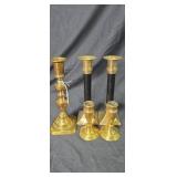 Set of 4 Brass Candlestick Holders