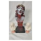 Jesus and Mary Ceramic Busts