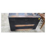 Antique Quilt-Lined Camel Back Trunk