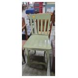 Green Painted Distressed Counter Height Chair