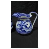 Two Flow Blue Pitchers
