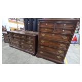 Five Piece Bassett Walnut Bedroom Suite